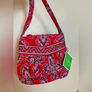 Vera Bradley Red and Pink Paisley Shoulder Bag